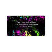 Gepersonaliseerd zwart/neonplatform etiket (Voorkant)