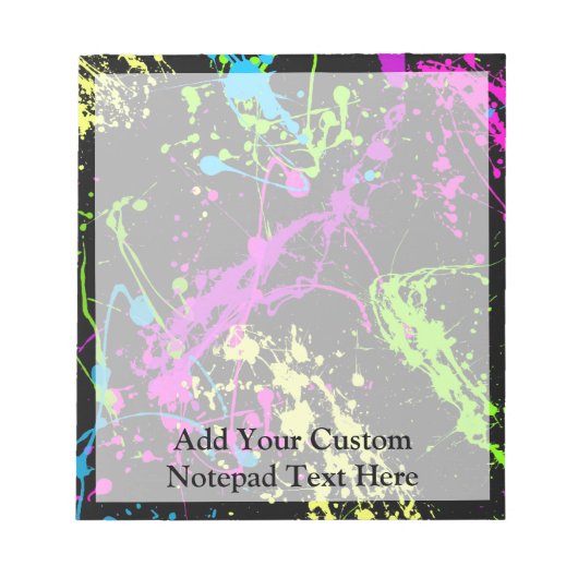 Gepersonaliseerd zwart/neonplatform notitieblok (Voorkant)