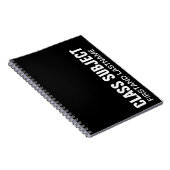 Gepersonaliseerd zwart Onderwerp Notitieboek (Rechterzijde)