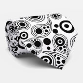 Gepersonaliseerd zwart op wit paisley-stijlpatroon stropdas (Opgerold)