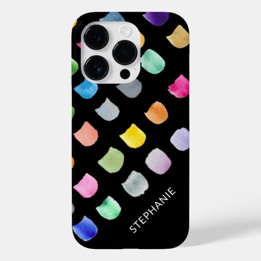 Gepersonaliseerd zwart patroon Case-Mate iPhone case (Achterkant)