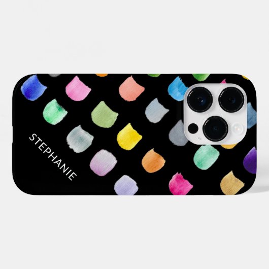 Gepersonaliseerd zwart patroon Case-Mate iPhone case (Achterkant (horizontaal))