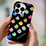 Gepersonaliseerd zwart patroon Case-Mate iPhone 14 pro hoesje<br><div class="desc">Dit moderne iPhone hoesje is versierd met een kleurrijk abstract patroon op een zwarte achtergrond. Gemakkelijk aan te passen met jouw naam of monogram. Gebruik het ontwerpgereedschap om de tekstgrootte,  -stijl of -kleur te wijzigen. Originele Waterverf © Michele Davies.</div>