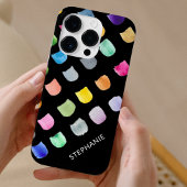 Gepersonaliseerd zwart patroon Case-Mate iPhone case