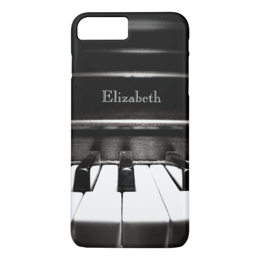 Gepersonaliseerd zwart Piano iPhone 7 Plus Hoesje (Achterkant)