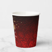 Gepersonaliseerd Zwart Rood en Goud Verjaardagsfee Papieren Bekers (Links)