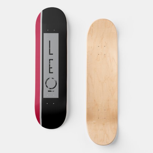 Gepersonaliseerd Zwart Rood Grijs Skateboard (Voorkant)