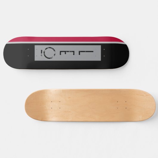 Gepersonaliseerd Zwart Rood Grijs Skateboard (Horizontaal)