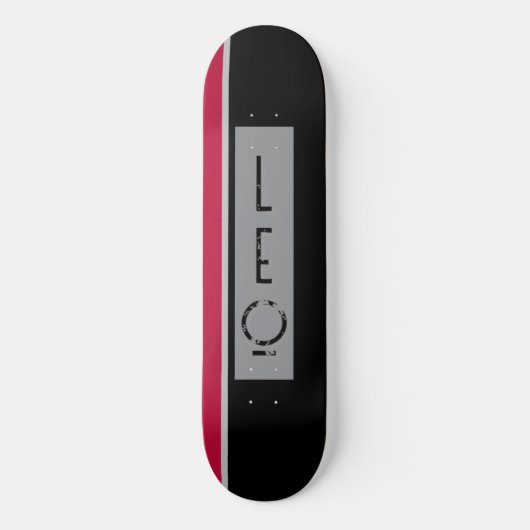 Gepersonaliseerd Zwart Rood Grijs Skateboard (Voorkant)