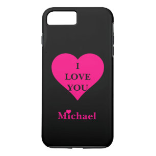 Gepersonaliseerd Zwart & Roze Hart I Liefde u Case-Mate iPhone Case