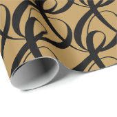 Gepersonaliseerd zwart samenhorigheidssymbool op g cadeaupapier (Rol Hoek)