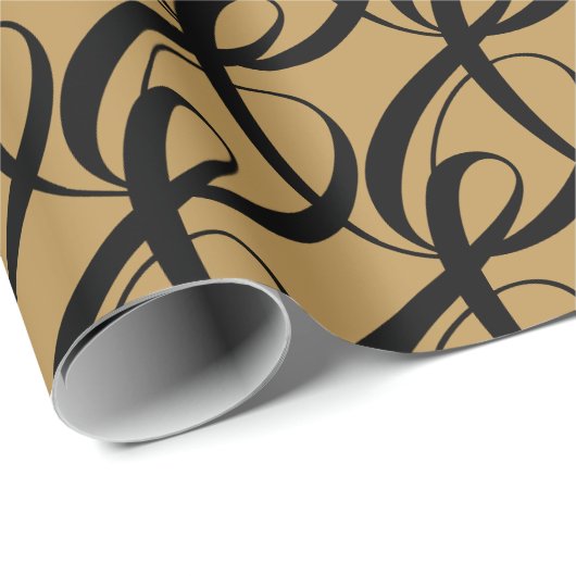 Gepersonaliseerd zwart samenhorigheidssymbool op g cadeaupapier (Rol Hoek)