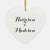 Gepersonaliseerd zwart script Koppelnaam koppelen Keramisch Ornament (Voorkant)