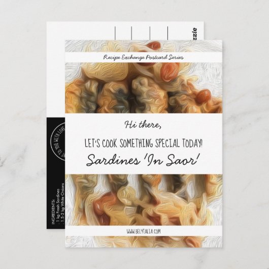 Gepersonaliseerd Zwart Script Wit Modern Recept Briefkaart (Voorkant / Achterkant)