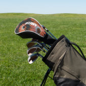 Gepersonaliseerd zwart Sinaasappel bloemig monogra Golfheadcover (Insitu)