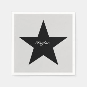 Gepersonaliseerd zwart-Star-afdrukpapier servet