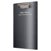 Gepersonaliseerd zwart steenkoolmetaal klembord (Links)