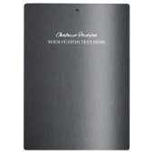 Gepersonaliseerd zwart steenkoolmetaal klembord (Achterkant)