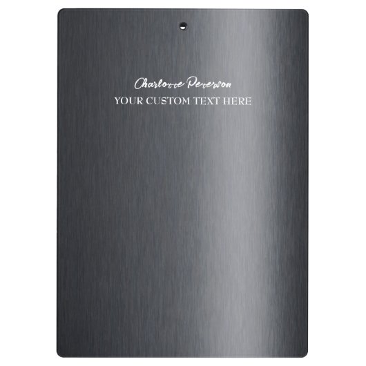 Gepersonaliseerd zwart steenkoolmetaal klembord (Achterkant)