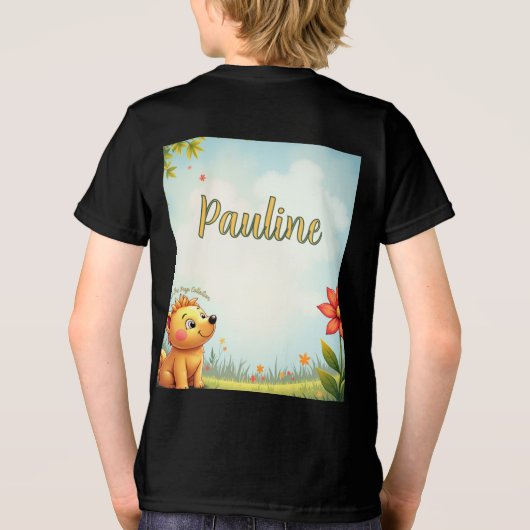 Gepersonaliseerd zwart t shirt voor kinderen (Achterkant)