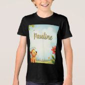 Gepersonaliseerd zwart t shirt voor kinderen (Voorkant)