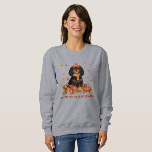 Gepersonaliseerd zwart & Tan Cavalier Spaniel    Trui (Voorkant volledig)