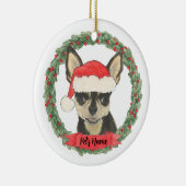 Gepersonaliseerd zwart & Tan Chihuahua Keramisch Ornament (Rechts)