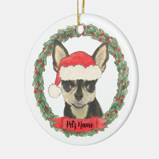 Gepersonaliseerd zwart & Tan Chihuahua Keramisch Ornament (Links)