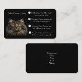 Gepersonaliseerd zwart Visitekaartje voor catterie (Voorkant / Achterkant)