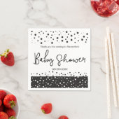 "Gepersonaliseerd" Zwart-wit, Baby shower Servet (Insitu)