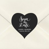 Gepersonaliseerd Zwart-wit bruiloft Save The Date Hart Sticker