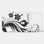 Gepersonaliseerd zwart-wit Case-Mate iPhone case (Achterkant (horizontaal))