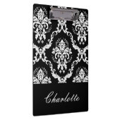 Gepersonaliseerd zwart-wit Damaspatroon Klembord (Rechts)