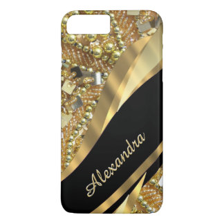 Gepersonaliseerd zwart-wit en goudverven Case-Mate iPhone case