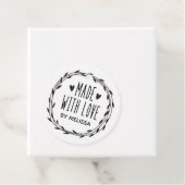 Gepersonaliseerd zwart wit gemaakt met liefde bedankjes labels (In situ)