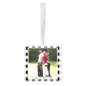 Gepersonaliseerd zwart-wit geplakt met fotoKerstmi Decoratie (Rechts)