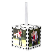 Gepersonaliseerd zwart-wit geplakt met fotoKerstmi Decoratie (Achter hoekig)