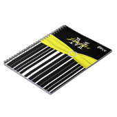 Gepersonaliseerd zwart-wit gestreept Notitieboek (Linkerzijde)