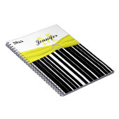 Gepersonaliseerd zwart-wit gestreept Notitieboek (Rechterzijde)