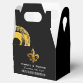 GEPERSONALISEERD ZWART WIT & GOUD FLEUR DE LIS FAV BEDANKDOOSJES (Geopend)