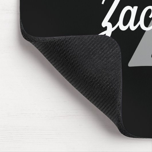 Gepersonaliseerd zwart wit grijs monogram muismat (Hoek)