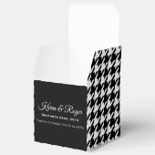 GEPERSONALISEERD ZWART & WIT HOUNDSTOOTH  TROUWEN BEDANKDOOSJES (Geopend)