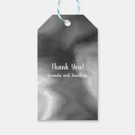 Gepersonaliseerd zwart-wit huwelijk Bedankt Gif Cadeaulabel (Voorkant)