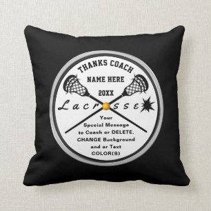 Gepersonaliseerd zwart-wit, Lacrosse Coach Gifts Kussen