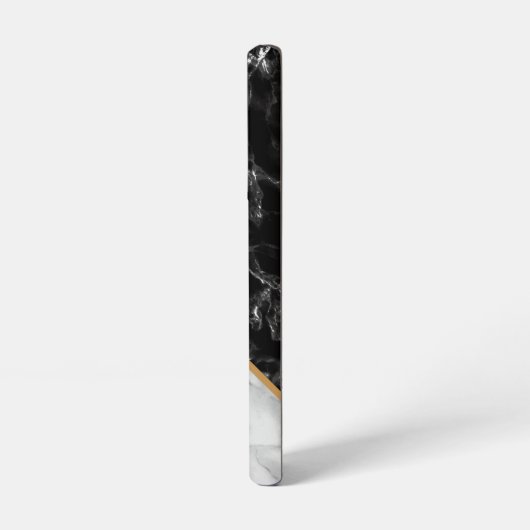 Gepersonaliseerd zwart wit marmer samsung galaxy hoesje (Linkerkant)