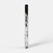 Gepersonaliseerd zwart wit marmer samsung galaxy hoesje (Rechterkant)