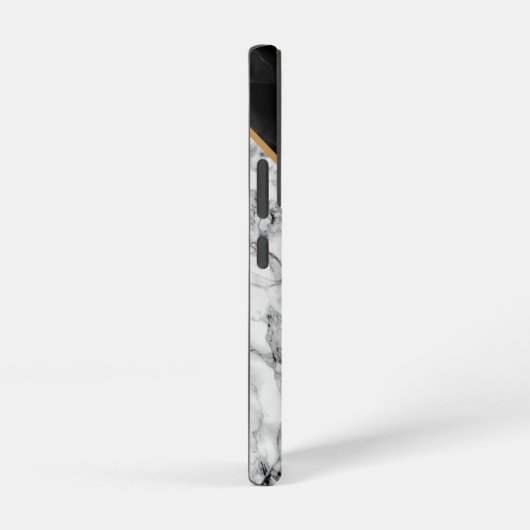 Gepersonaliseerd zwart wit marmer samsung galaxy hoesje (Rechterkant)