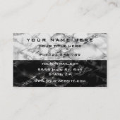 Gepersonaliseerd zwart wit marmer Visitekaartje (Achterkant)