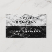 Gepersonaliseerd zwart wit marmer Visitekaartje (Voorkant)