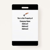 Gepersonaliseerd Zwart-wit medewerkersidentiteitsk Badge (Achterkant)